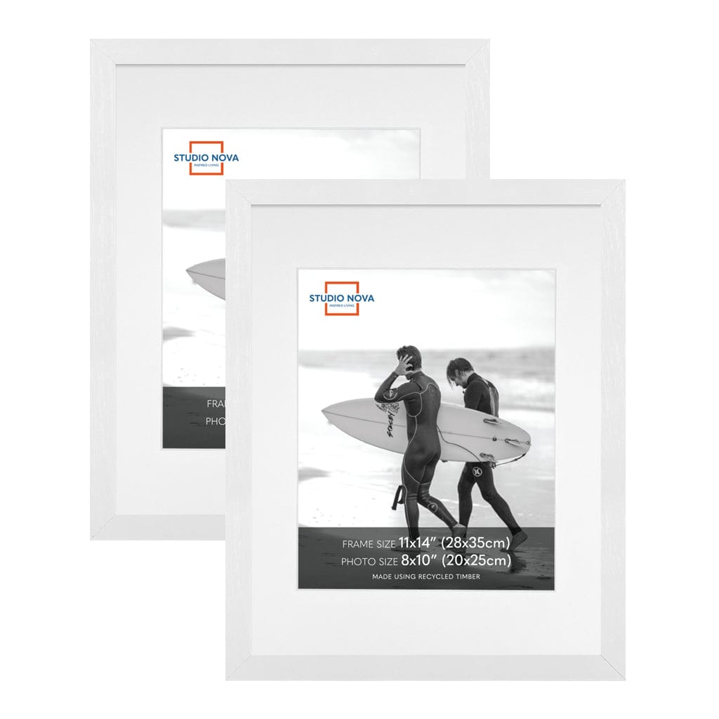 Studio Nova 11x14 to 8x10in Premium Wooden White Photo Frame Set of 2 from our Studio Nova Home Basics Frame Bundles collection by Studio Nova