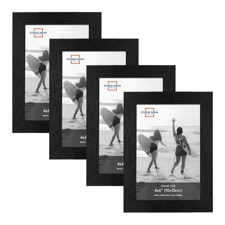 Studio Nova 4x6in Premium Wooden Black Photo Frame Set of 4 from our Studio Nova Home Basics Frame Bundles collection by Studio Nova