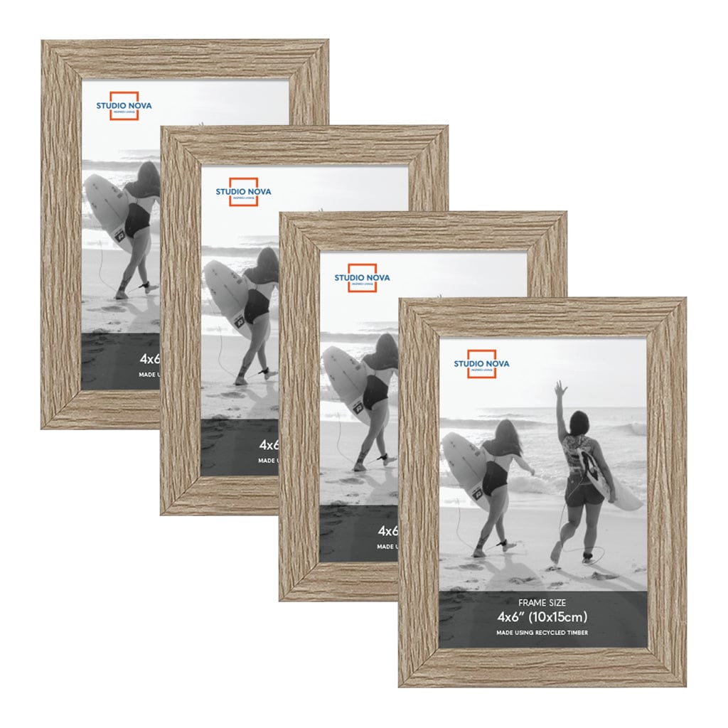 Studio Nova 4x6in Premium Wooden Natural Photo Frame Set of 4 from our Studio Nova Home Basics Frame Bundles collection by Studio Nova