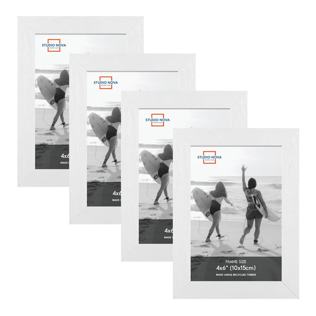 Studio Nova 4x6in Premium Wooden White Photo Frame Set of 4 from our Studio Nova Home Basics Frame Bundles collection by Studio Nova