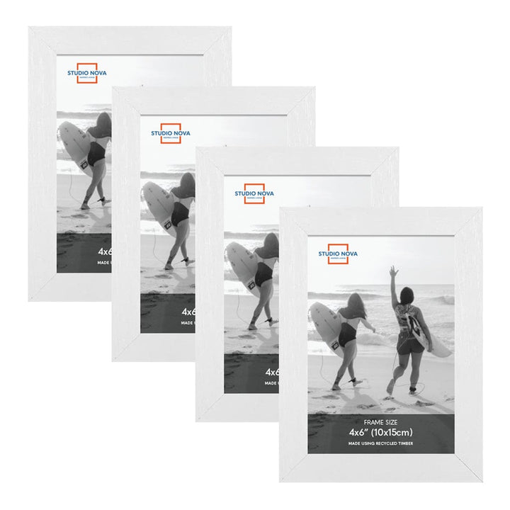 Studio Nova 4x6in Premium Wooden White Photo Frame Set of 4 from our Studio Nova Home Basics Frame Bundles collection by Studio Nova