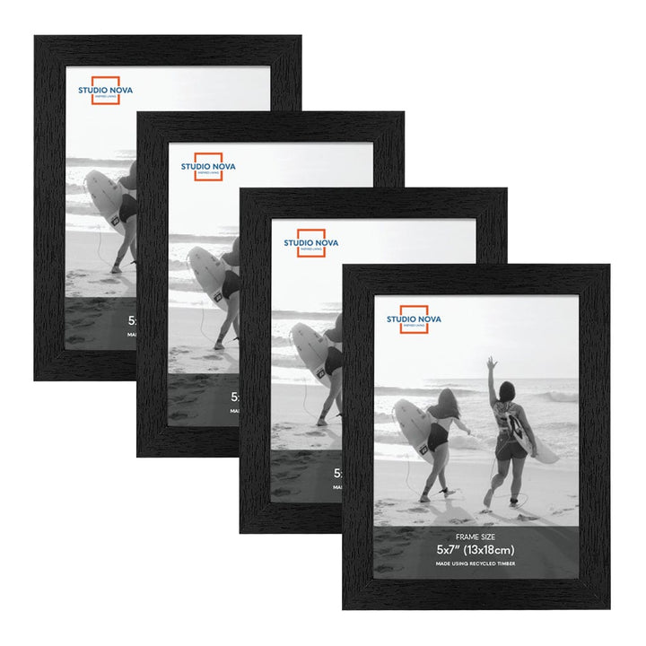 Studio Nova 5x7in Premium Wooden Black Photo Frame Set of 4 from our Studio Nova Home Basics Frame Bundles collection by Studio Nova