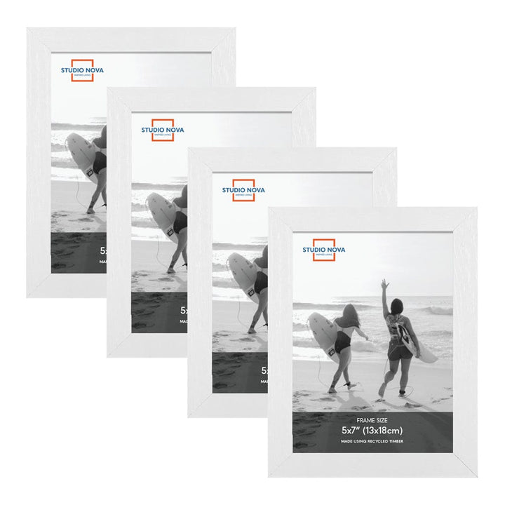 Studio Nova 5x7in Premium Wooden White Photo Frame Set of 4 from our Studio Nova Home Basics Frame Bundles collection by Studio Nova