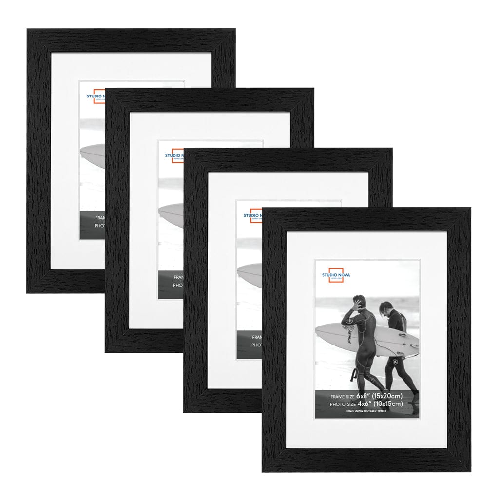 Studio Nova 6x8 to 4x6in Premium Wooden Black Photo Frame Set of 4 from our Studio Nova Home Basics Frame Bundles collection by Studio Nova