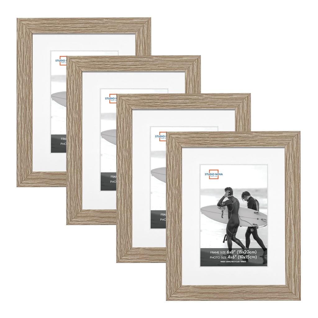 Studio Nova 6x8 to 4x6in Premium Wooden Natural Photo Frame Set of 4 from our Studio Nova Home Basics Frame Bundles collection by Studio Nova