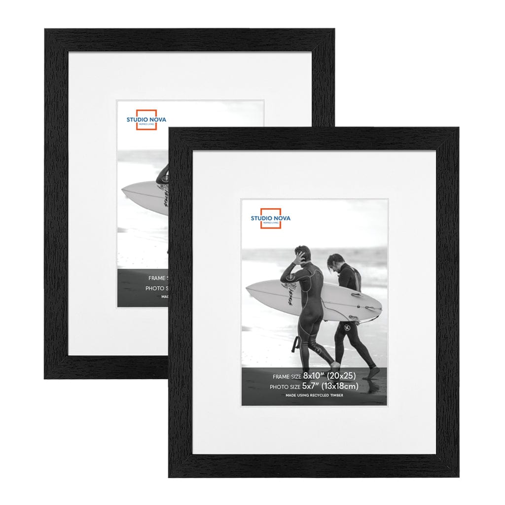 Studio Nova 8x10 to 5x7in Premium Wooden Black Photo Frame Set of 2 from our Studio Nova Home Basics Frame Bundles collection by Studio Nova