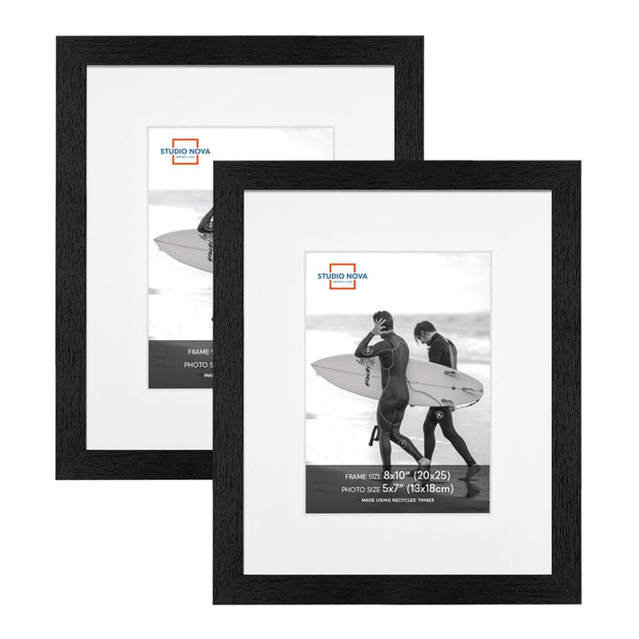 Studio Nova 8x10 to 5x7in Premium Wooden Black Photo Frame Set of 2 from our Studio Nova Home Basics Frame Bundles collection by Studio Nova