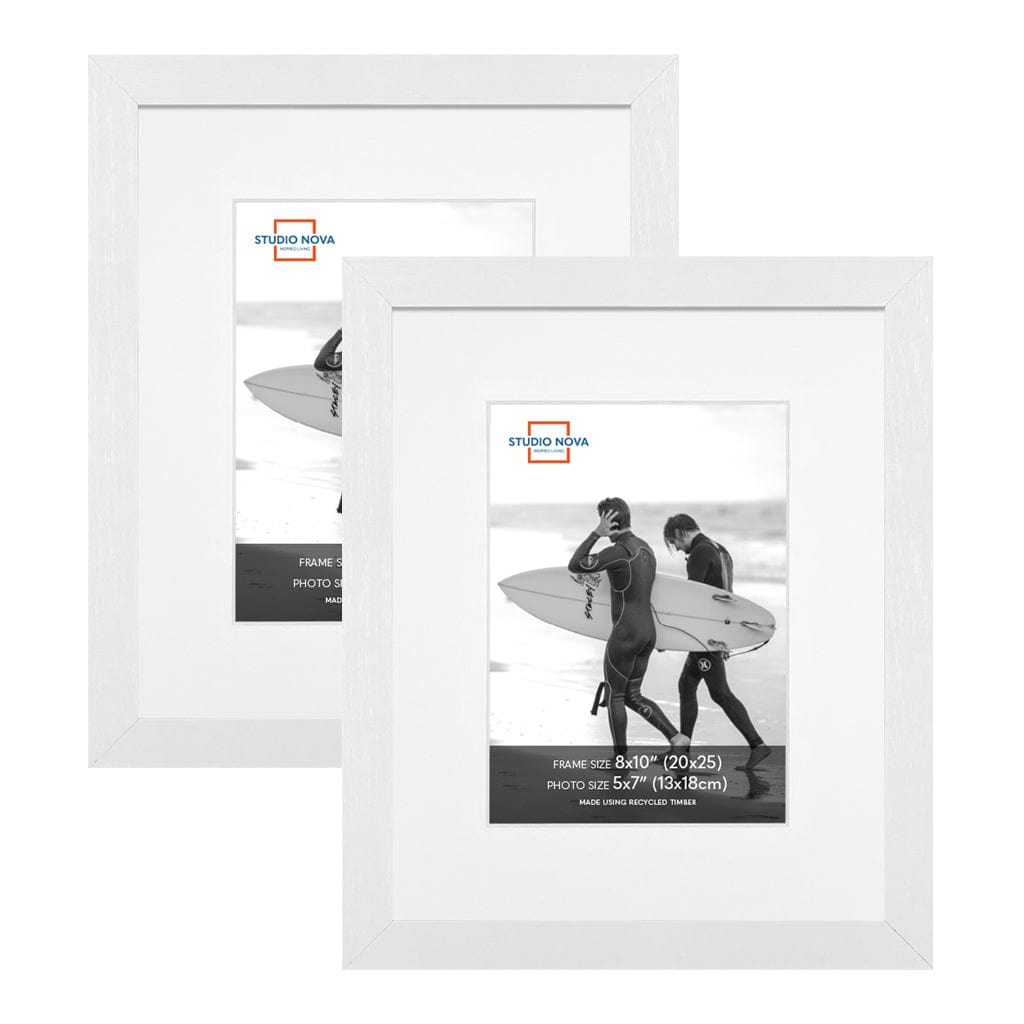 Studio Nova 8x10 to 5x7in Premium Wooden White Photo Frame Set of 2 from our Studio Nova Home Basics Frame Bundles collection by Studio Nova