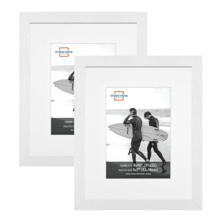 Studio Nova 8x10 to 5x7in Premium Wooden White Photo Frame Set of 2 from our Studio Nova Home Basics Frame Bundles collection by Studio Nova