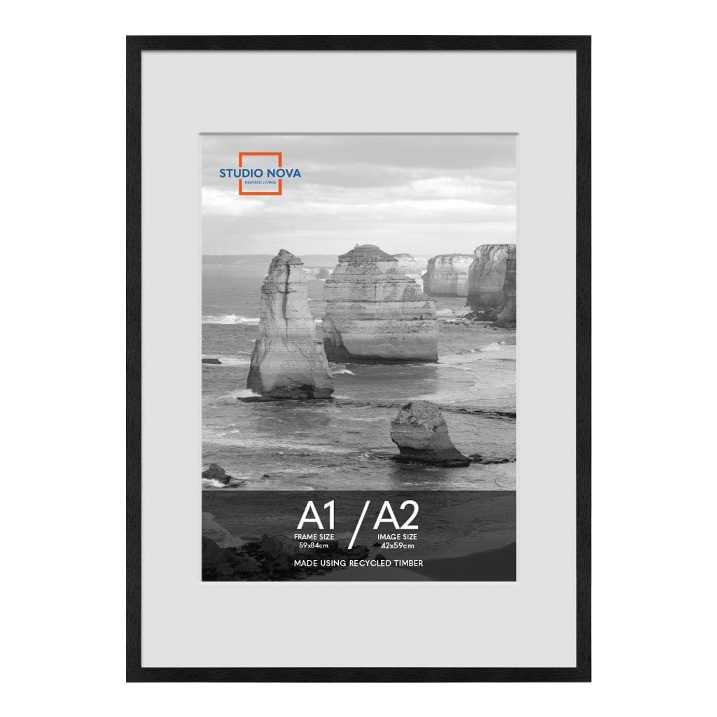 Studio Nova A1 to A2 Premium Wooden Black Poster Frame from our Studio Nova Home Basics Picture Frames collection by Studio Nova