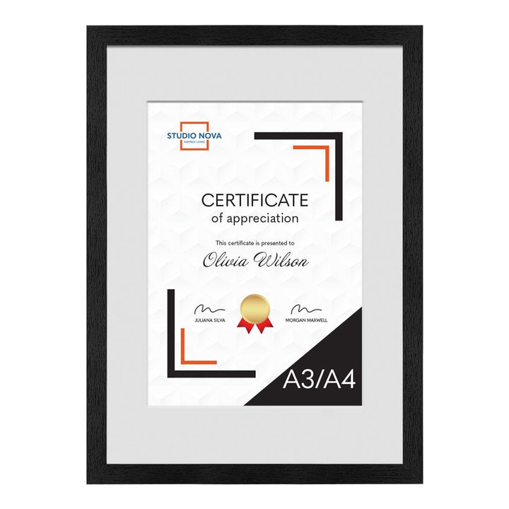 Studio Nova A3 to A4 Premium Wooden Black Picture Frame Set of 2 from our Studio Nova Home Basics Frame Bundles collection by Studio Nova
