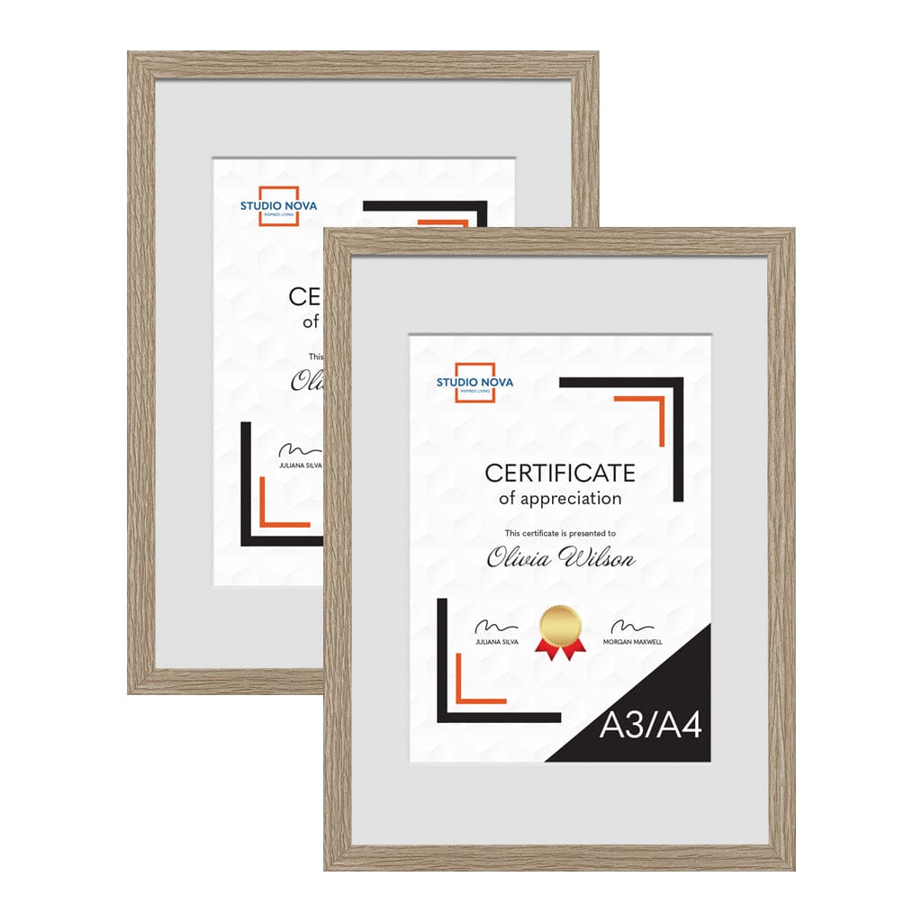 Studio Nova A3 to A4 Premium Wooden Natural Picture Frame Set of 2 from our Studio Nova Home Basics Frame Bundles collection by Studio Nova