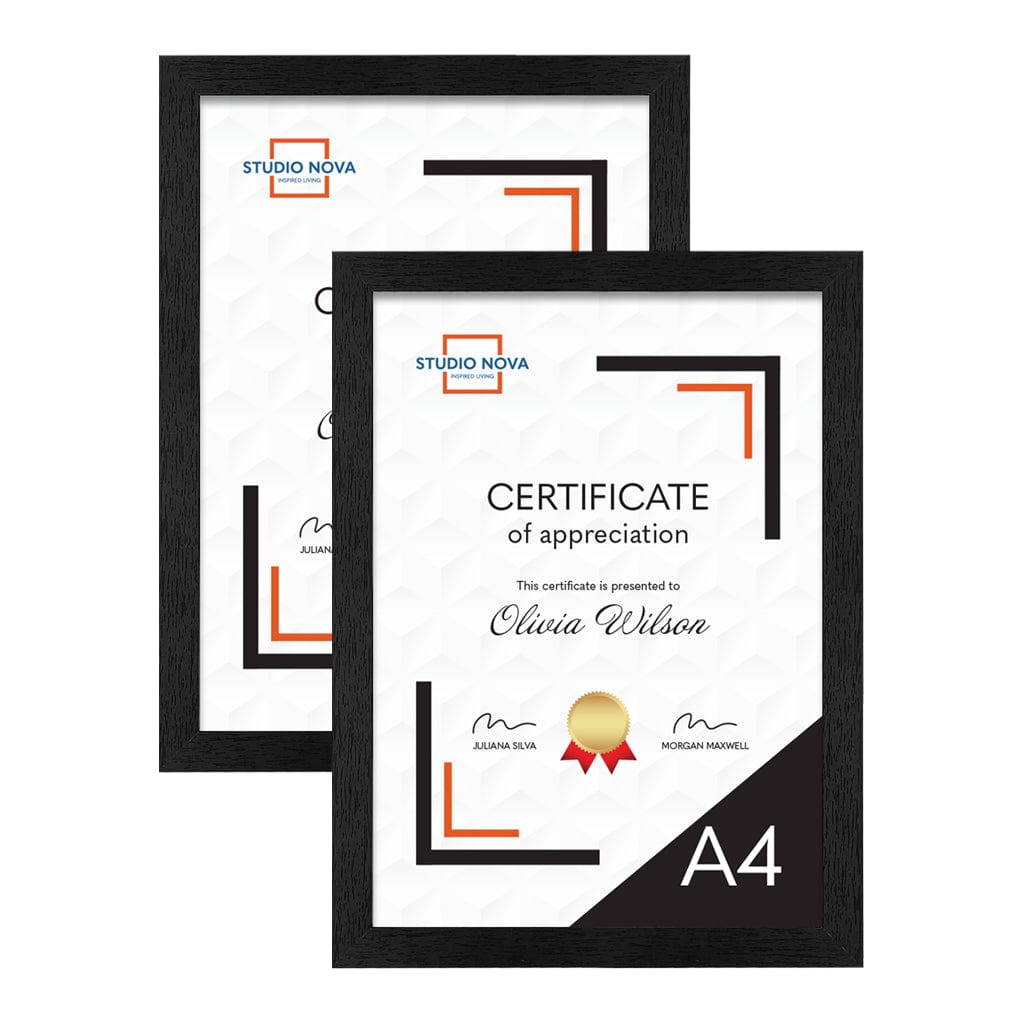 Studio Nova A4 Premium Wooden Black Picture Frame Set of 2 from our Studio Nova Home Basics Frame Bundles collection by Studio Nova