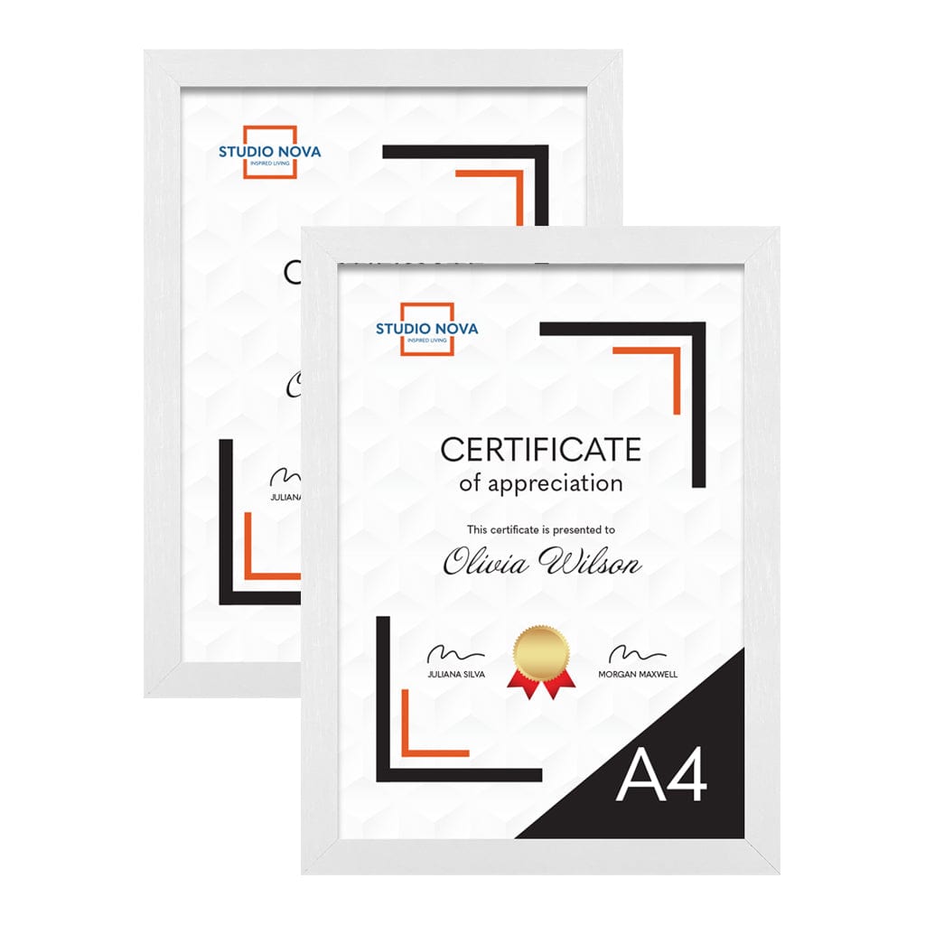 Studio Nova A4 Premium Wooden White Picture Frame Set of 2 from our Studio Nova Home Basics Frame Bundles collection by Studio Nova