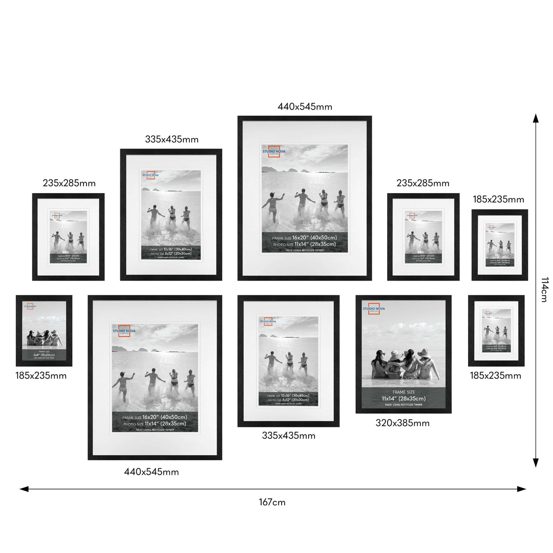 Studio Nova Black Gallery Photo Wall Frame Set (10 Piece) from our Studio Nova Gallery Photo Wall Frame Sets collection by Studio Nova
