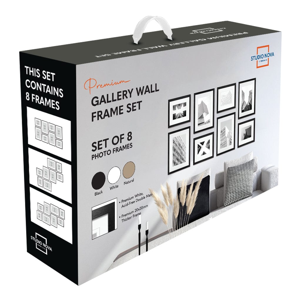 Studio Nova Black Gallery Photo Wall Frame Set (8 Piece) from our Studio Nova Gallery Photo Wall Frame Sets collection by Studio Nova