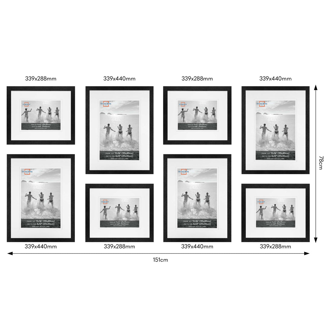 Studio Nova Black Gallery Photo Wall Frame Set (8 Piece) from our Studio Nova Gallery Photo Wall Frame Sets collection by Studio Nova