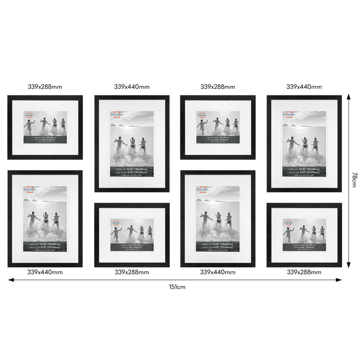 Studio Nova Black Gallery Photo Wall Frame Set (8 Piece) from our Studio Nova Gallery Photo Wall Frame Sets collection by Studio Nova