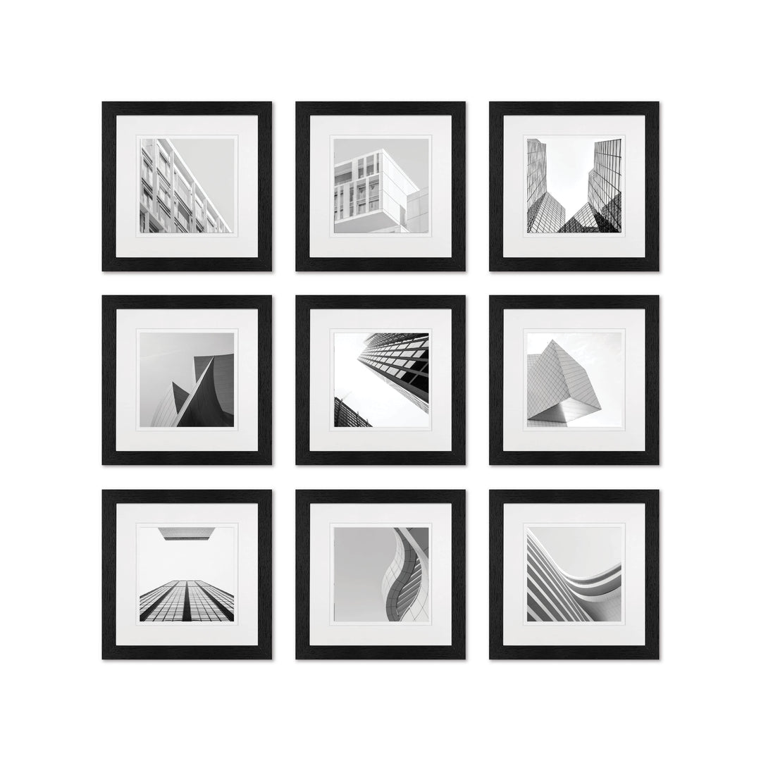 Studio Nova Black Gallery Photo Wall Square Frame Set (9 Piece) from our Studio Nova Gallery Photo Wall Frame Sets collection by Studio Nova