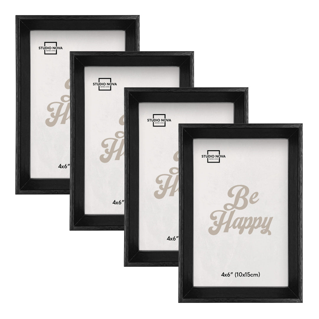 Studio Nova Bronte 4x6in Black Photo Box Frame Set of 4 from our Studio Nova Home Basics Frame Bundles collection by Studio Nova