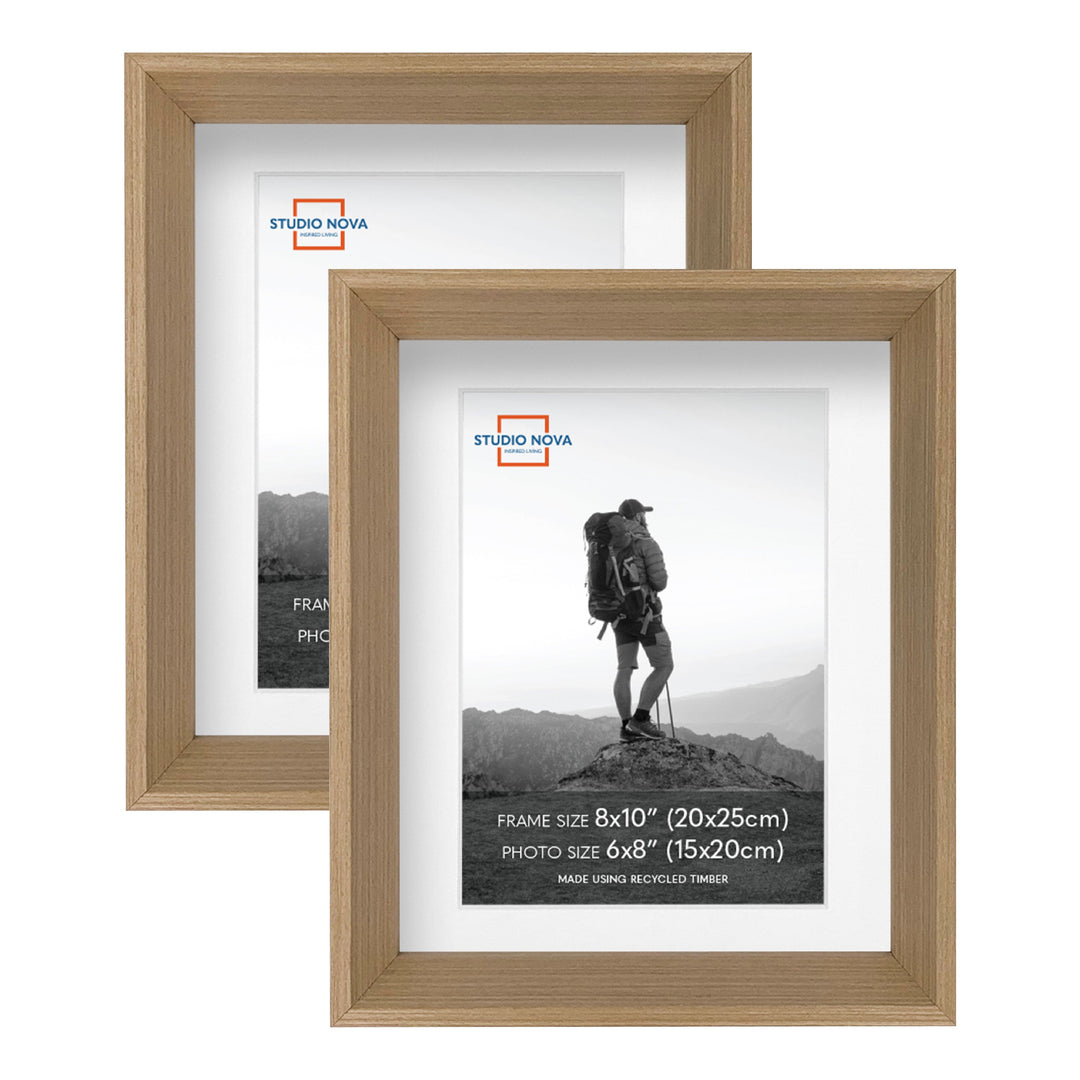 Studio Nova Mosman 8x10 to 6x8in Natural Oak Photo Box Frame Set of 2 from our Studio Nova Home Basics Frame Bundles collection by Studio Nova