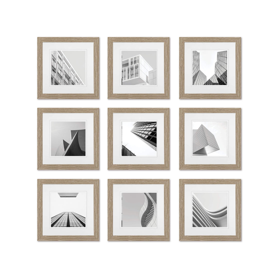 Studio Nova Natural Gallery Photo Wall Square Frame Set (9 Piece) from our Studio Nova Gallery Photo Wall Frame Sets collection by Studio Nova