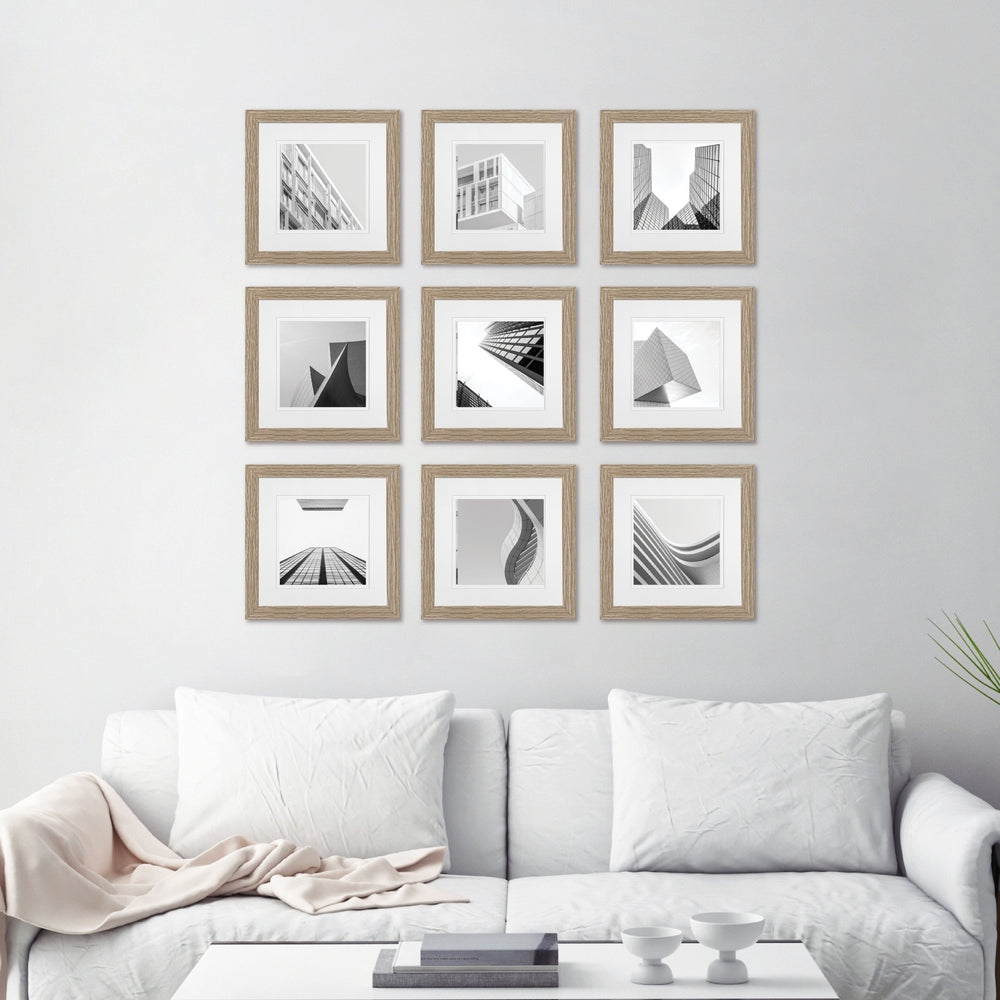 Studio Nova Natural Gallery Photo Wall Square Frame Set (9 Piece) from our Studio Nova Gallery Photo Wall Frame Sets collection by Studio Nova