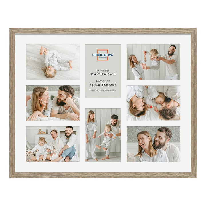 Studio Nova Premium Wooden Natural Collage Frame 16x20in (8 Photos) from our Studio Nova Home Basics Picture Frames collection by Studio Nova