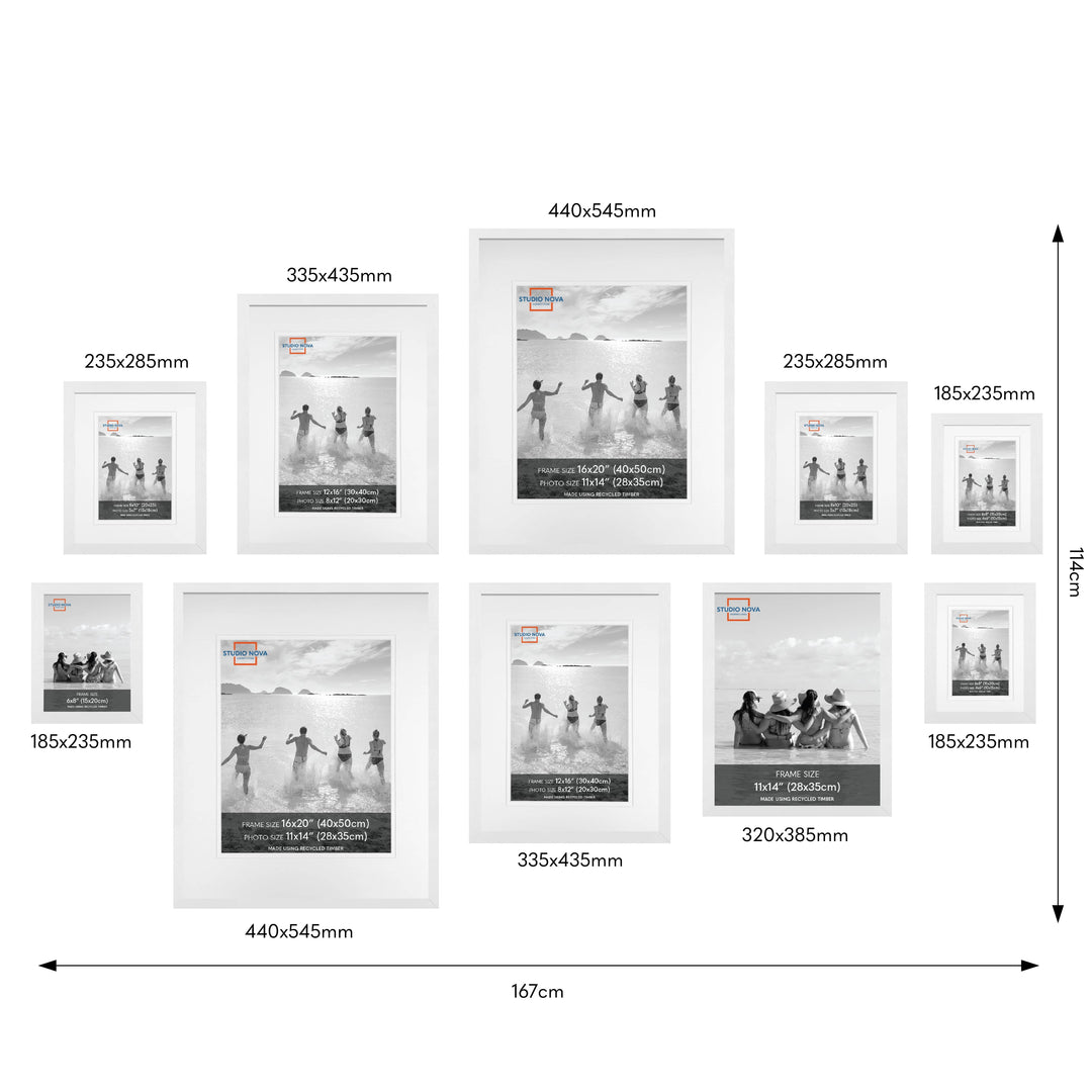 Studio Nova White Gallery Photo Wall Frame Set (10 Piece) from our Studio Nova Gallery Photo Wall Frame Sets collection by Studio Nova