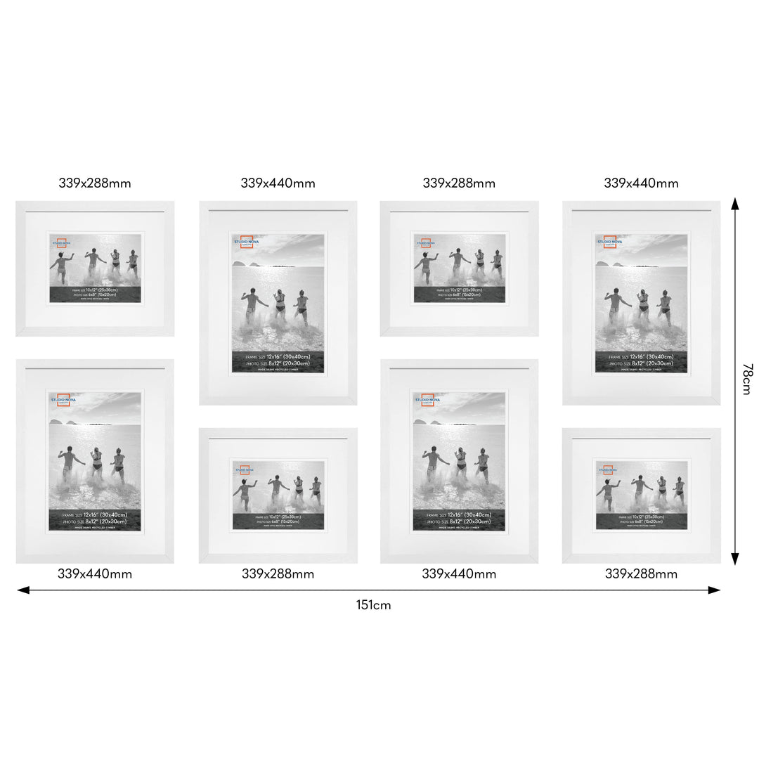 Studio Nova White Gallery Photo Wall Frame Set (8 Piece) from our Studio Nova Gallery Photo Wall Frame Sets collection by Studio Nova