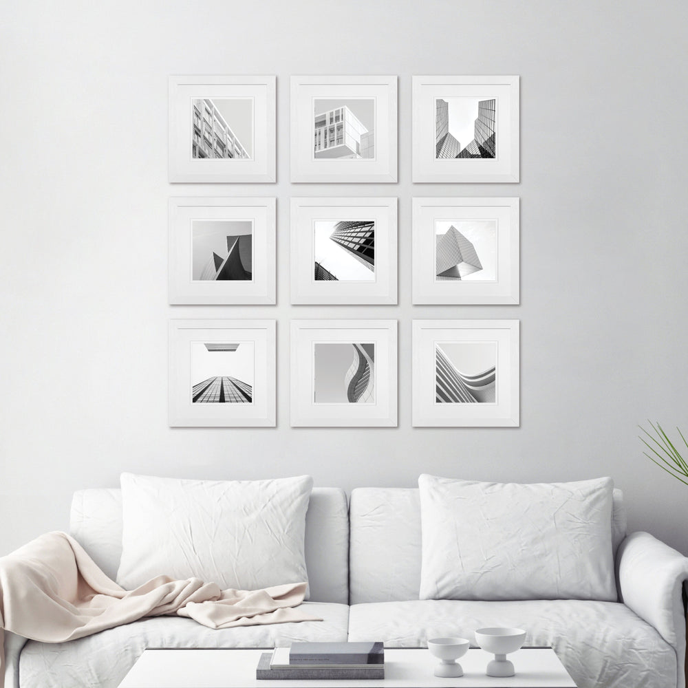 Studio Nova White Gallery Photo Wall Square Frame Set (9 Piece) from our Studio Nova Gallery Photo Wall Frame Sets collection by Studio Nova