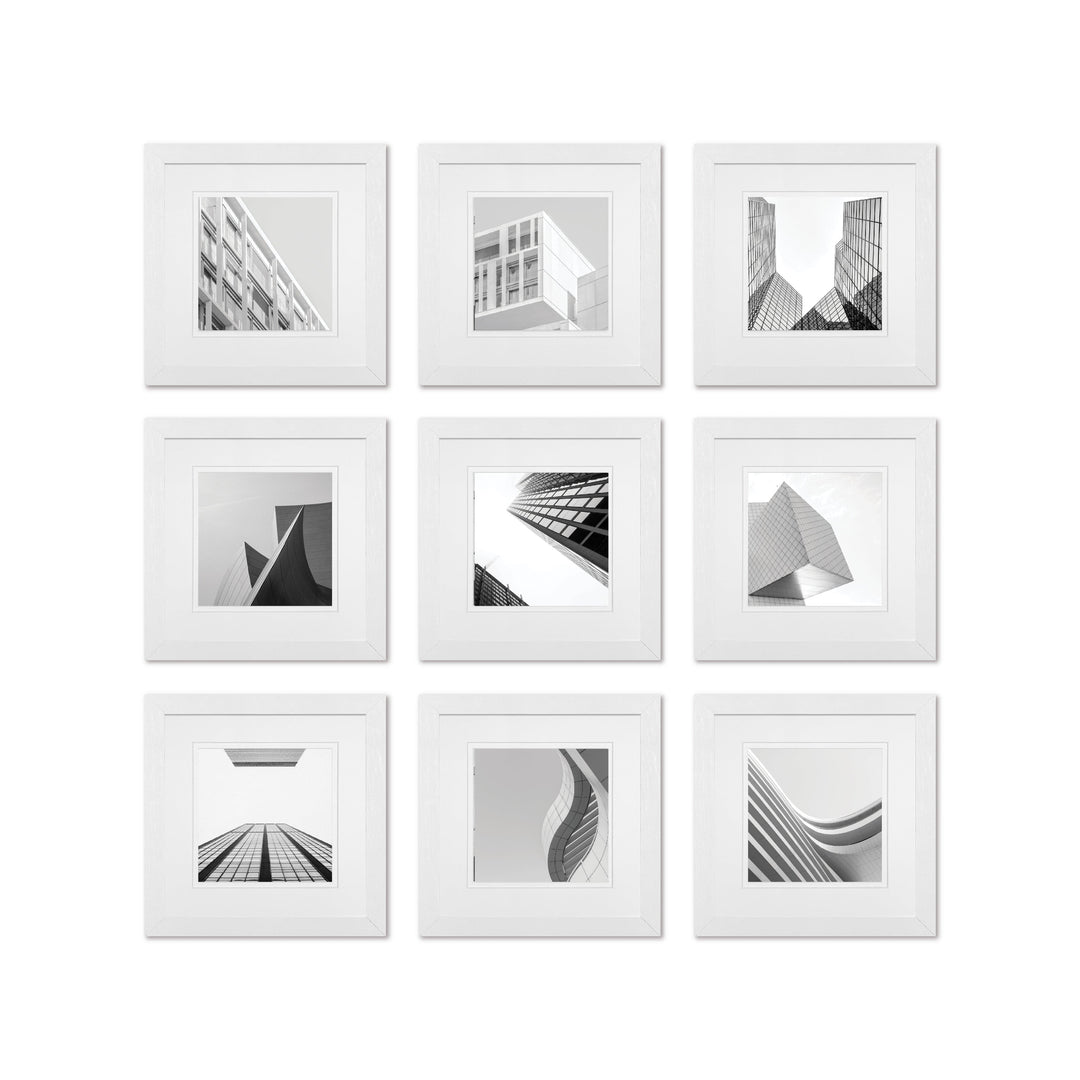 Studio Nova White Gallery Photo Wall Square Frame Set (9 Piece) from our Studio Nova Gallery Photo Wall Frame Sets collection by Studio Nova