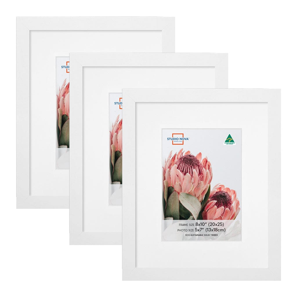 Studio Nova Australia 8x10/5x7 Frame Set White (3pk) from our Australian Made Picture Frames collection by Studio Nova