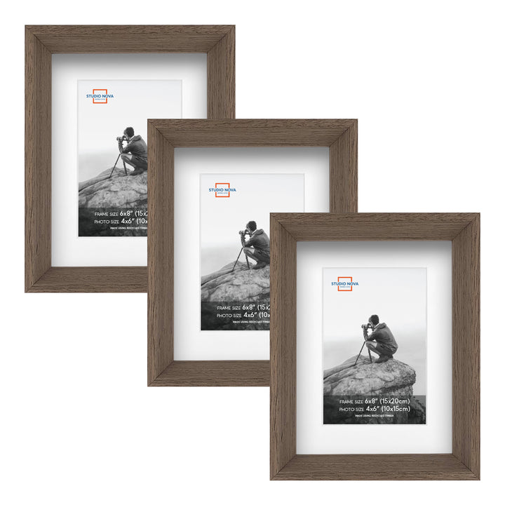 Studio Nova Mosman 6x8 to 4x6in Chestnut Photo Box Frame Set of 3