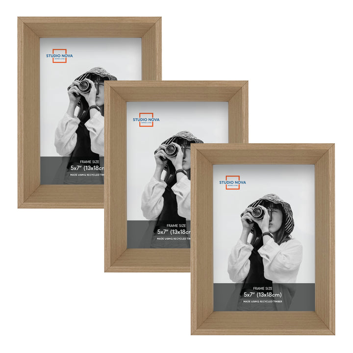 Studio Nova Mosman 5x7in Natural Oak Photo Box Frame Set of 3