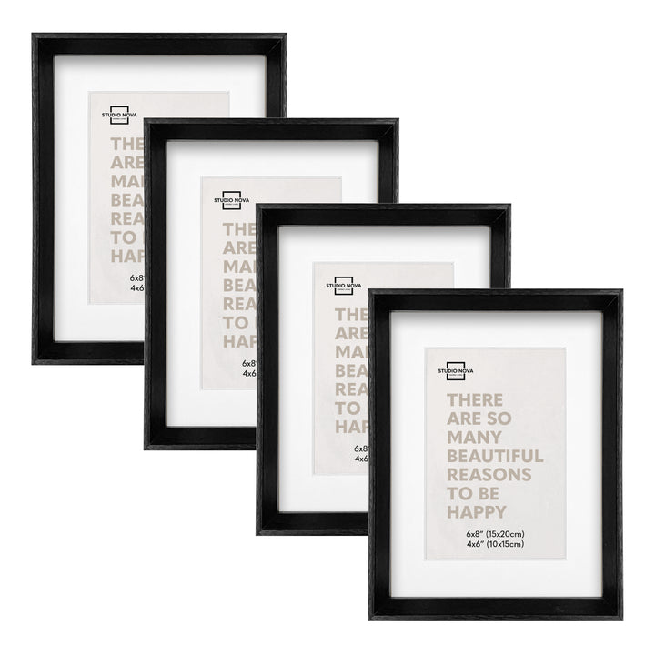 Studio Nova Bronte 6x8 to 4x6in Black Photo Box Frame Set of 4