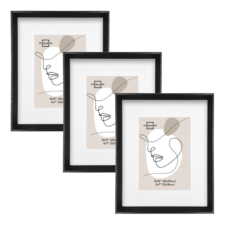 Studio Nova Bronte 8x10 to 5x7in Black Photo Box Frame Set of 3