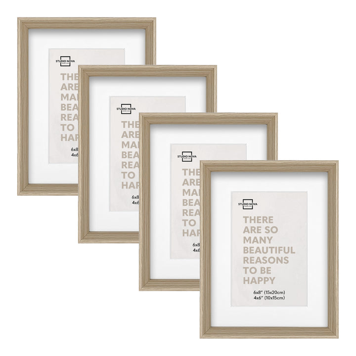 Studio Nova Bronte 6x8 to 4x6in Natural Oak Photo Box Frame Set of 4