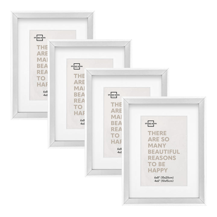 Studio Nova Bronte 6x8 to 4x6in White Photo Box Frame Set of 4