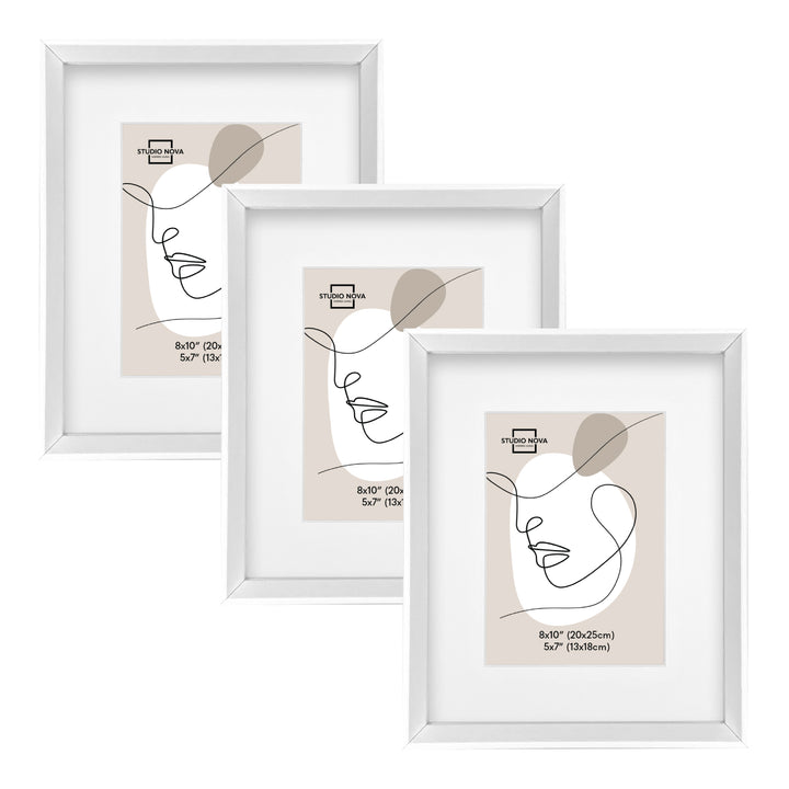 Studio Nova Bronte 8x10 to 5x7in White Photo Box Frame Set of 3