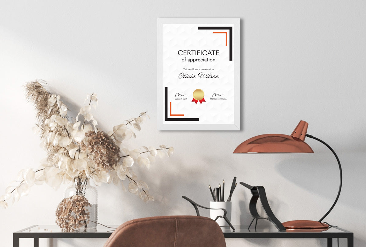 Lifestyle White Certificate Frame