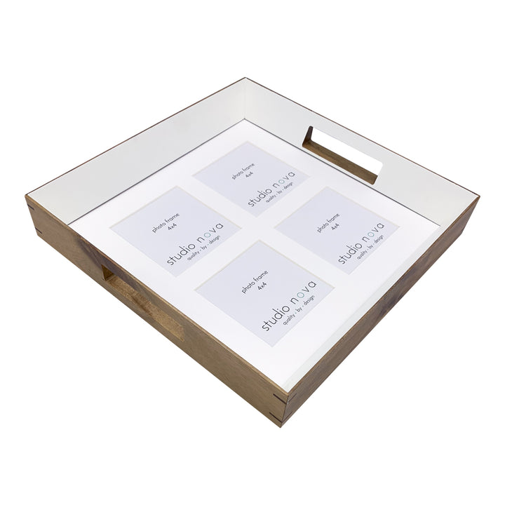 Mariann Photo Serving Tray in Natural/White