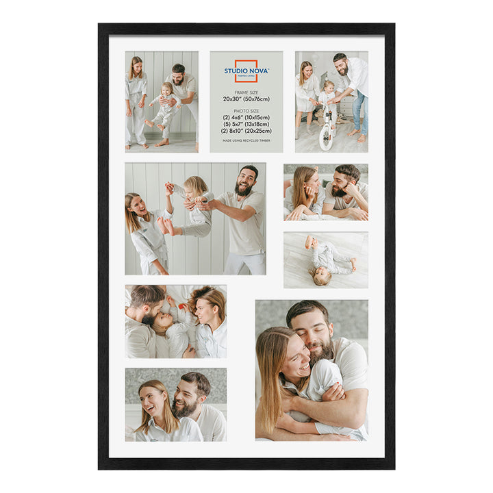 Studio Nova Premium Wooden Black Collage Frame 20x30in (9 Photos)