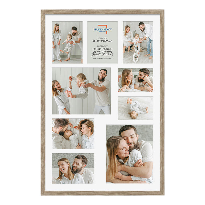 Studio Nova Premium Wooden Natural Collage Frame 20x30in (9 Photos)