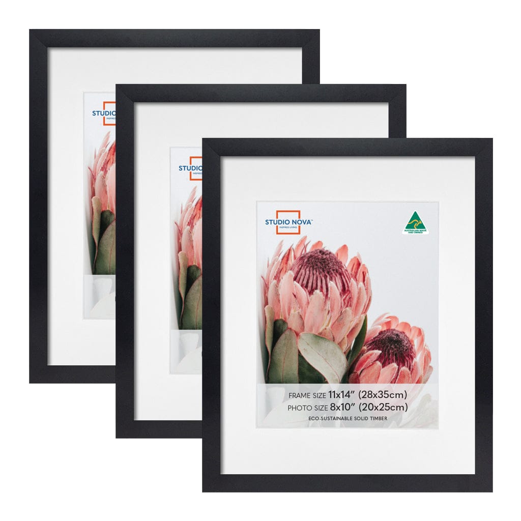 Studio Nova Australia 11x14/8x10 Frame Set Black (3pk) from our Australian Made Picture Frames collection by Studio Nova