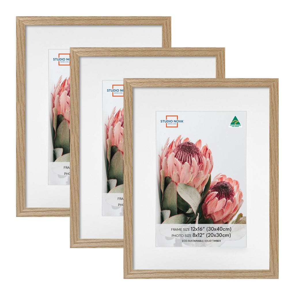Studio Nova Australia 12x16/8x12 Frame Set Natural (3pk) from our Australian Made Picture Frames collection by Studio Nova