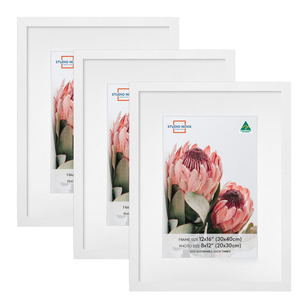 Studio Nova Australia 12x16/8x12 Frame Set White (3pk) from our Australian Made Picture Frames collection by Studio Nova