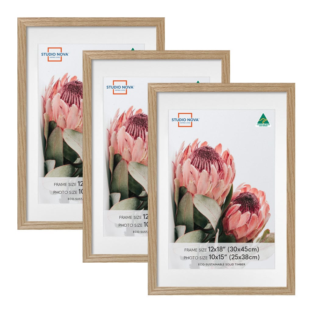 Studio Nova Australia 12x18/10x15 Frame Set Natural (3pk) from our Australian Made Picture Frames collection by Studio Nova