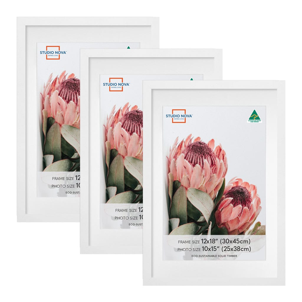 Studio Nova Australia 12x18/10x15 Frame Set White (3pk) from our Australian Made Picture Frames collection by Studio Nova