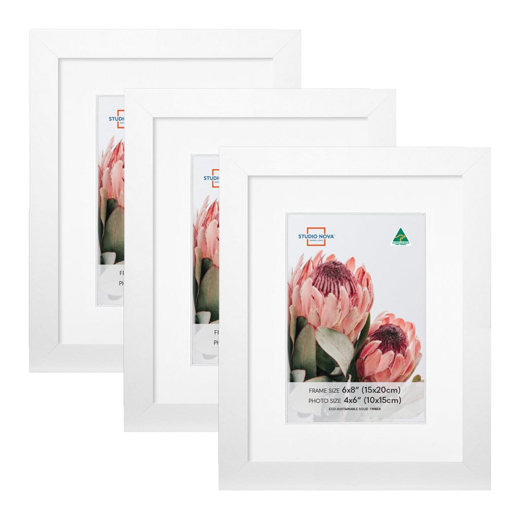 Studio Nova Australia 6x8/4x6 Frame Set White (3pk) from our Australian Made Picture Frames collection by Studio Nova